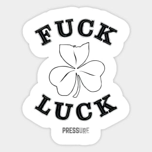 F Luck Black Sticker